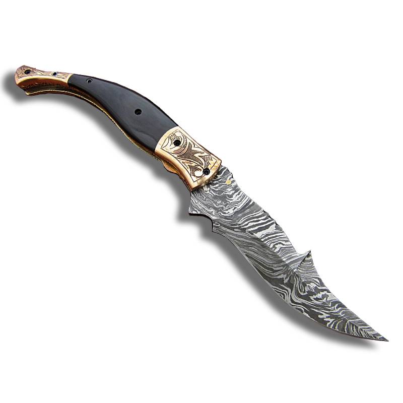 Couteau de poche pliant avec manche en bois