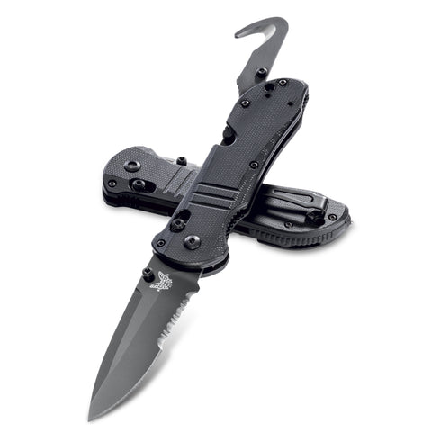 Couteau Pliant Multi-fonctions Tactical Triage Manche G10 Benchmade Coupe ceinture inclus