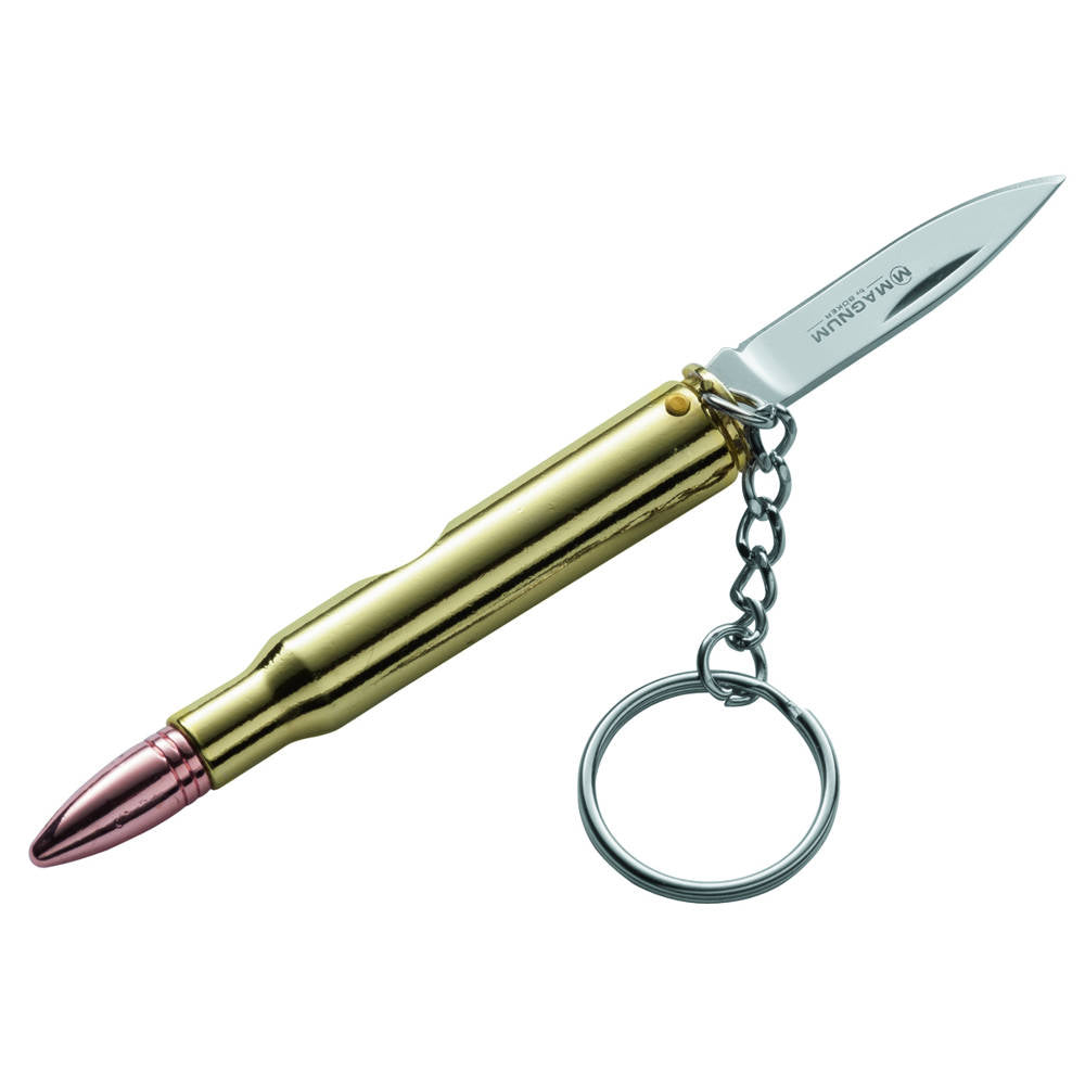 Couteau Porte-Clés 30.06 Bullet Knife Manche Acier Boker magnum Réplique de munition 30.06 avec lame de couteau.