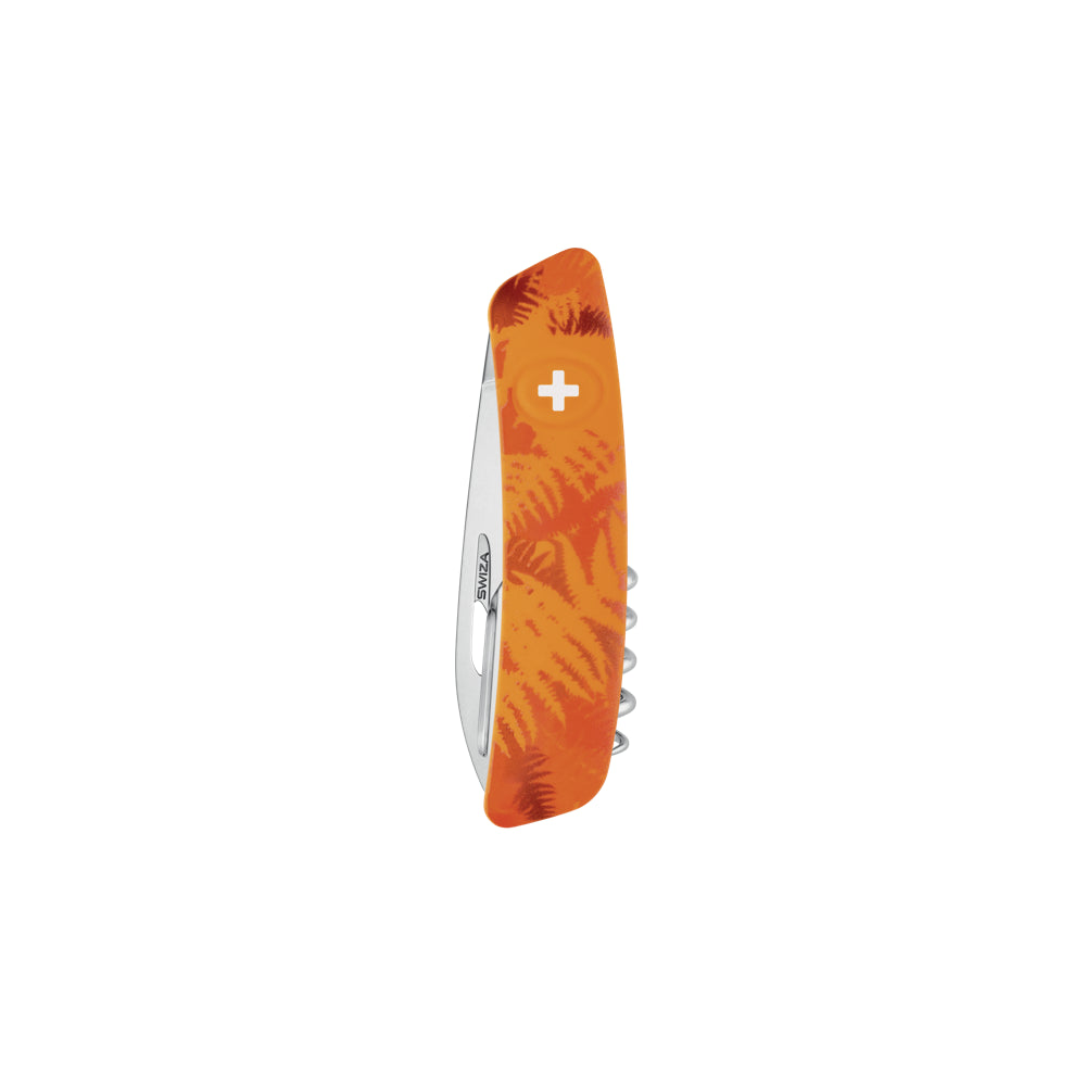 Couteau Suisse C01 filix Manche Soft Touch Swiza 6 fonctions : Lame de 75mm avec blocage de sécurité, Alêne coupante avec poinçon, Aiguille à chas, Tire-bouchon qualité sommelier, Pincette. Blocage de sécurité par la croix