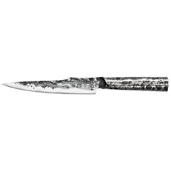 Couteau Utilitaire METEORA Manche Damas Samura Couteau en Damas VG10 martelé, forgé à partir dune seule pièce. Manche creux.