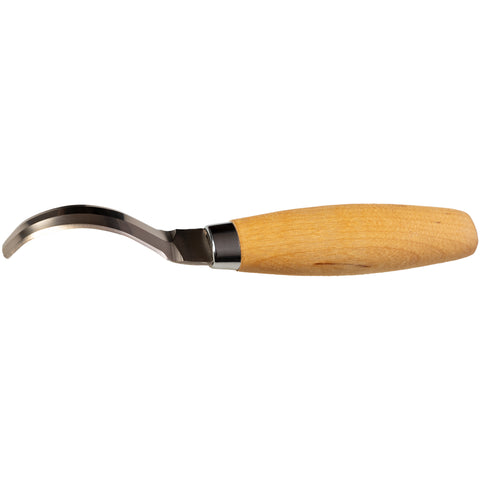 Couteau à bois Carving Hook 163 Manche Bouleau Morakniv Epaisseur de la lame 2mm. Rayon de 25mm. Idéal pour creuser des formes arrondies (cuillèrestasses, plat)