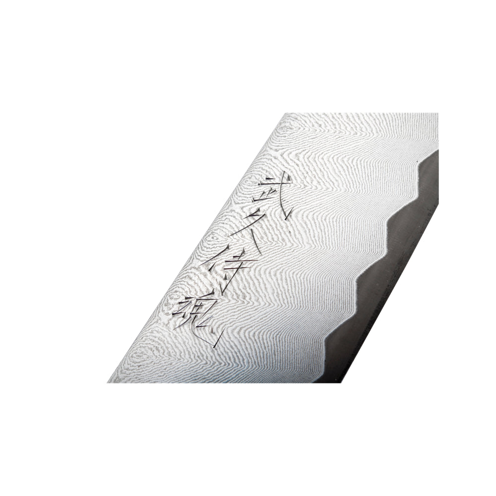 Nakiri TAKEHISA Manche Hêtre Yaxell Couteaux de la gamme Takehisa. Lame damas : poudre de ZDP189 211 couches. Paterne géometrique. Damas 245 couches : 2x122+1