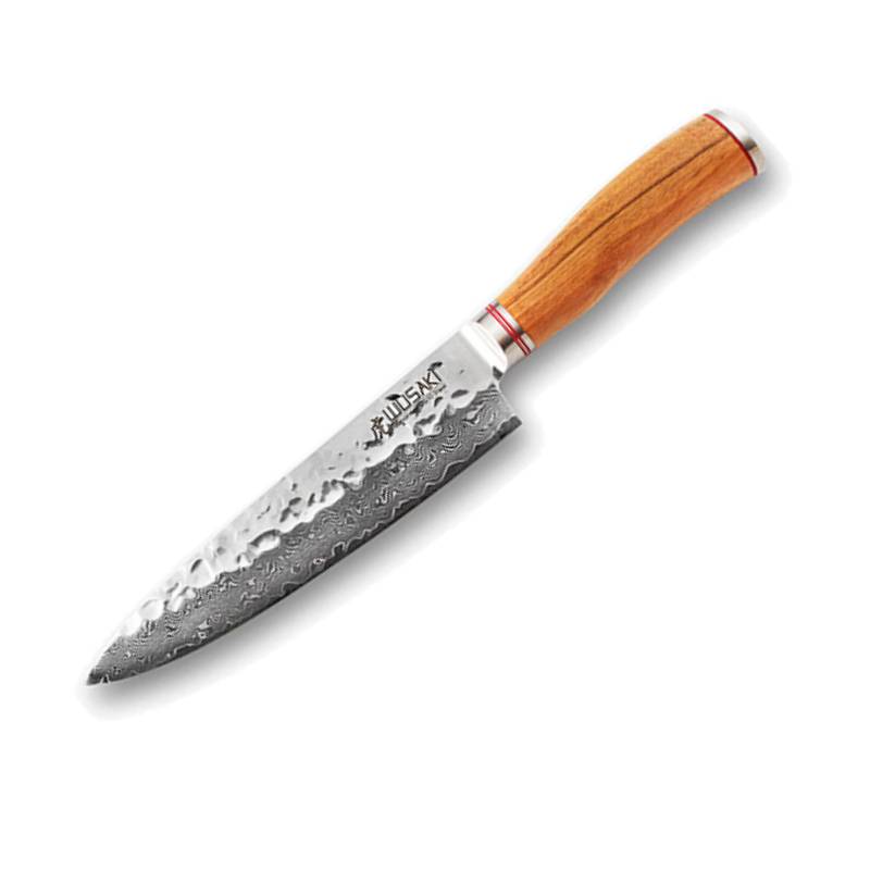 Couteau de chef avec lame VG10 et manche en bois d'olivier - Wusaki