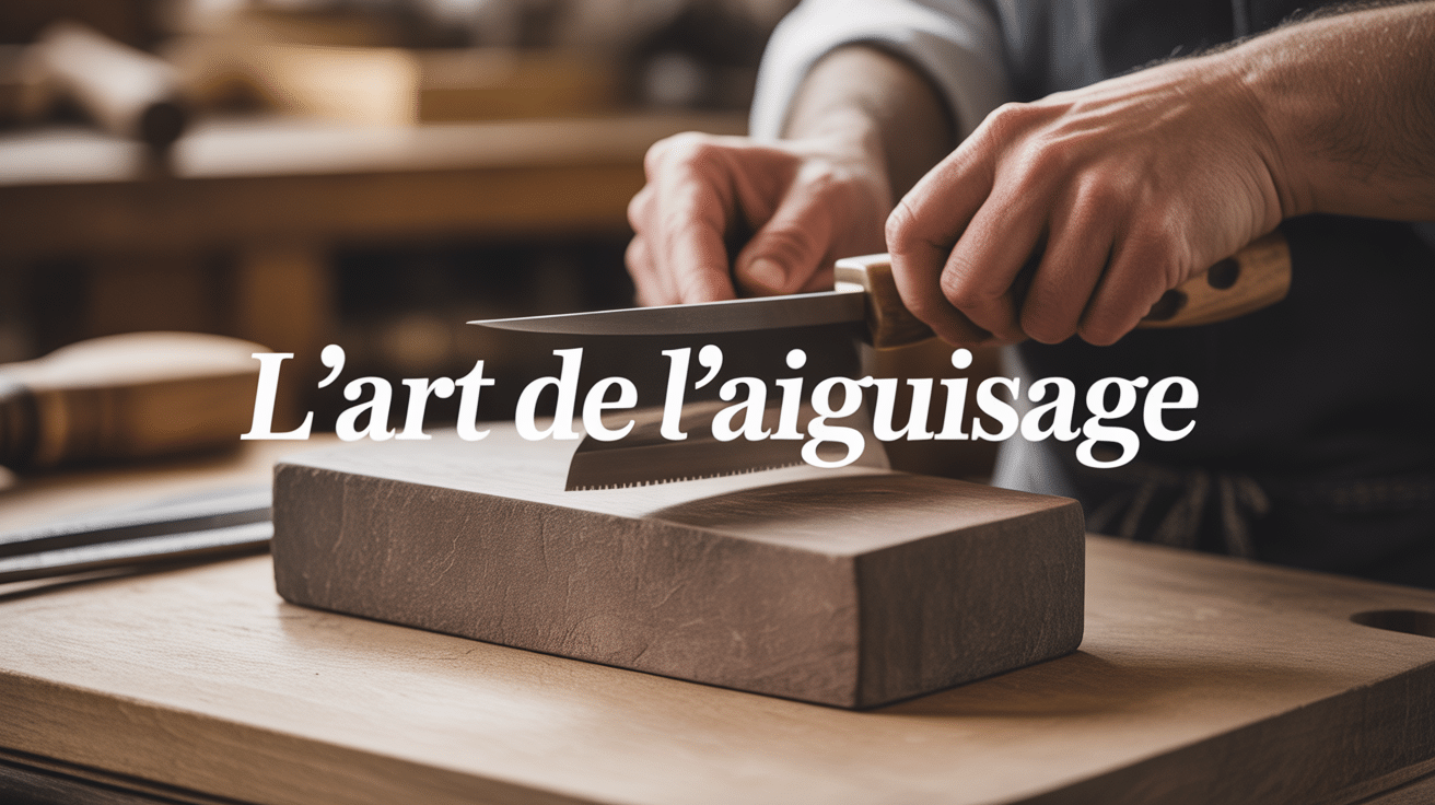 Technique d'aiguisage de couteau sur pierre traditionnelle