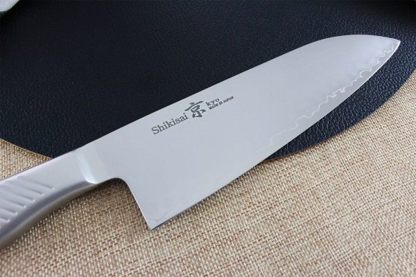 Couteau santoku japonais Shizu Hamono Kyo San Mai tout acier – Image 6