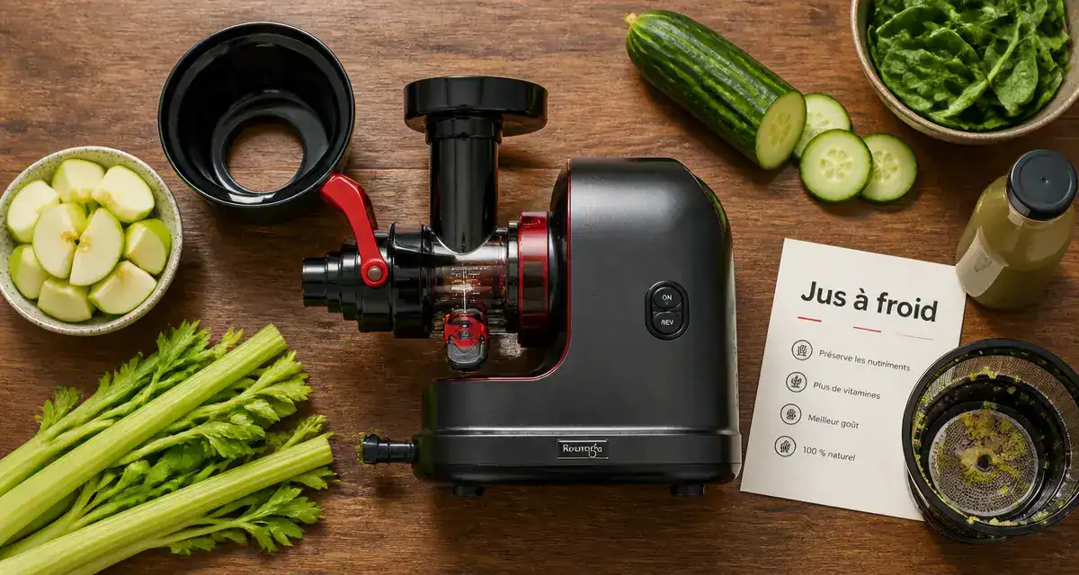 Comparateur extracteur de jus : vis sans fin, jus à froid