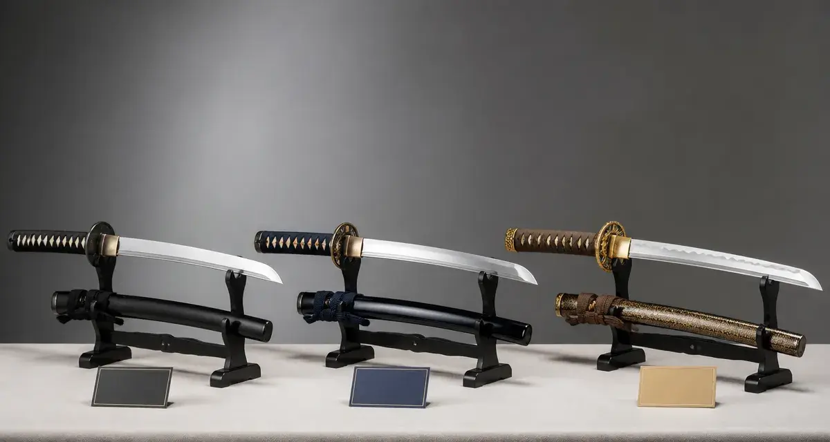 Katanas de différentes qualités et prix