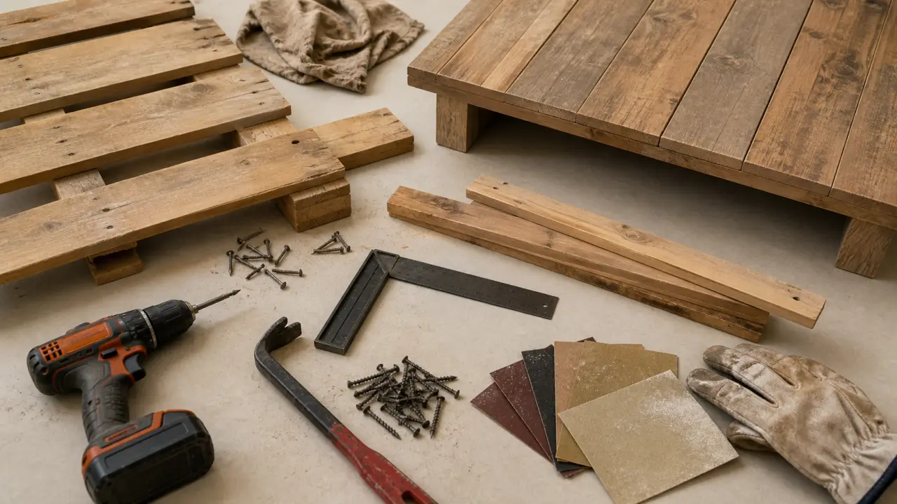 Fabriquer meuble palette : palette bois démontée, poncée et finie